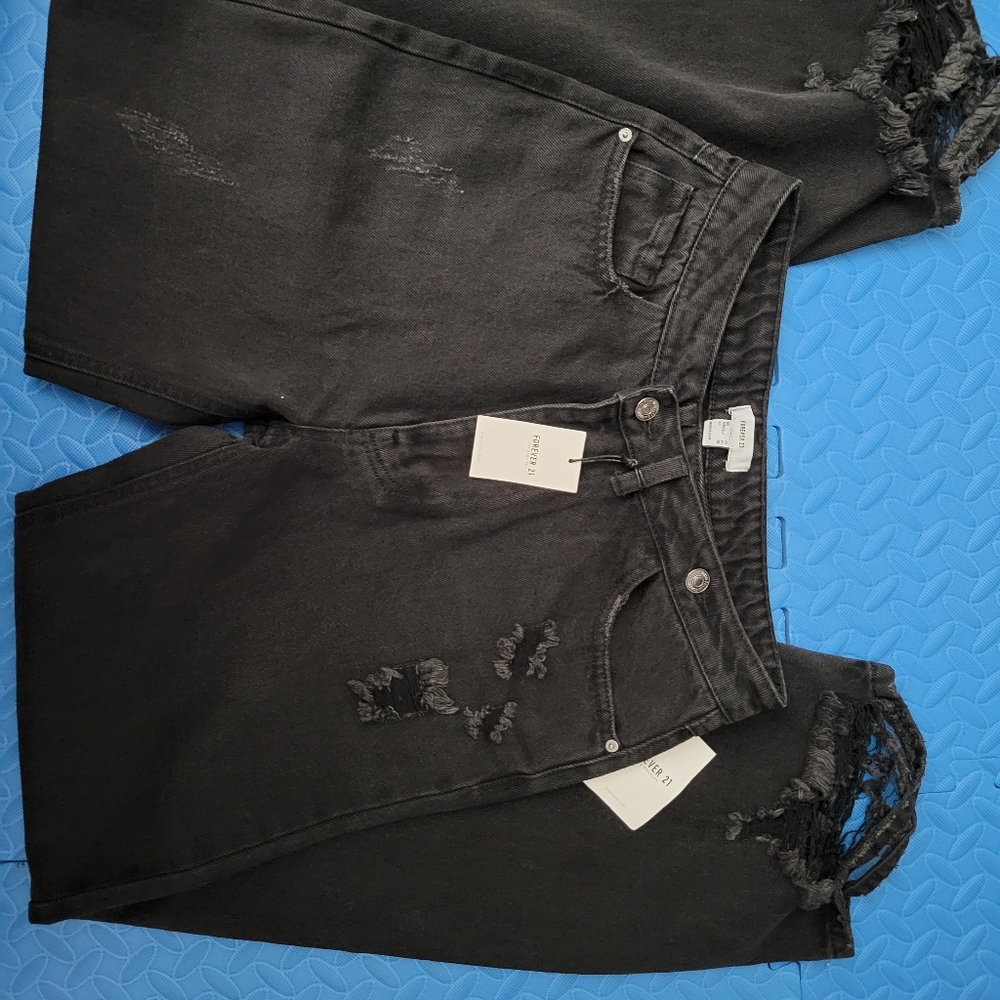 Black Denim Assemetrical Jean